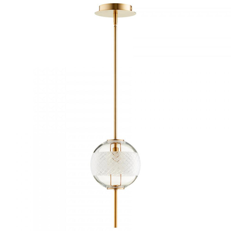 1 Light LED Brass Pendant
