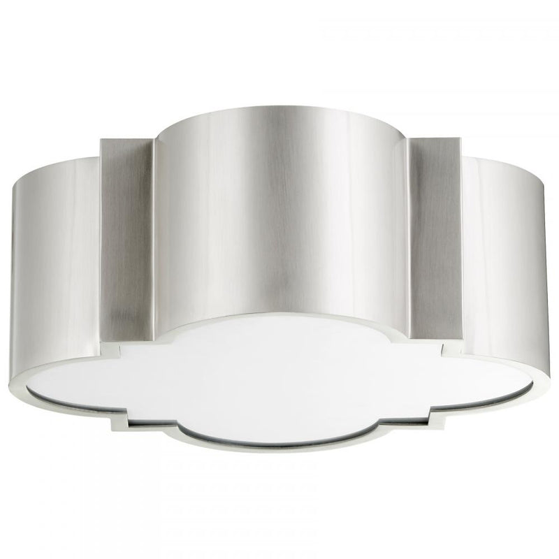 2 Light 16" Nickel Flush Mount