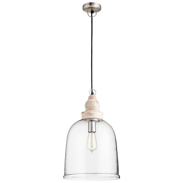 1 Light 11.75" Wood Pendant