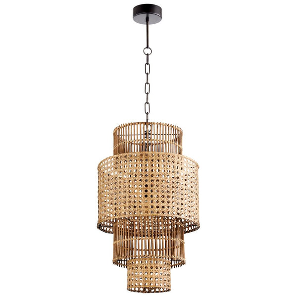 1 Light 15.5" Wood Pendant