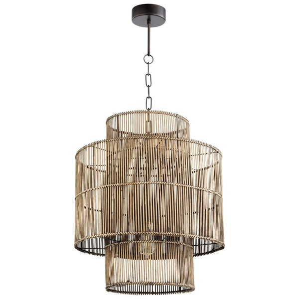 1 Light 19" Wood Pendant