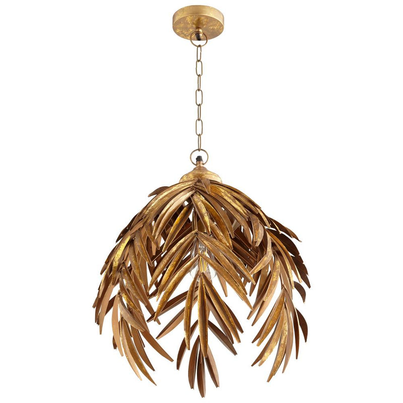 1 Light 17" Brass Pendant