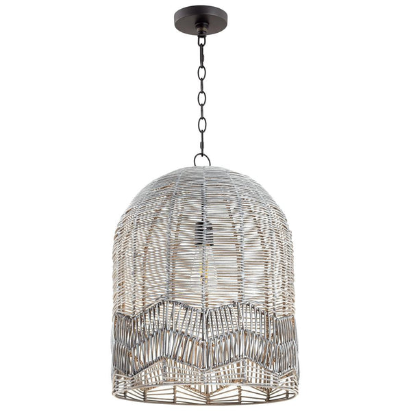 1 Light 16" Wood Pendant