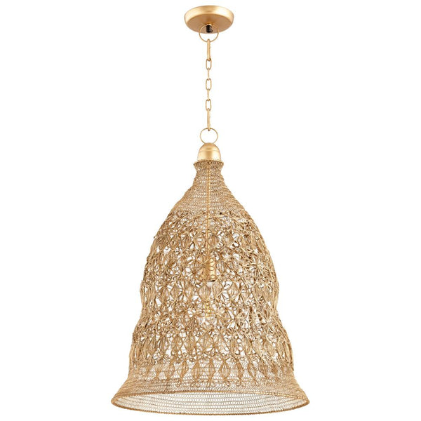 1 Light 18" Brass Pendant