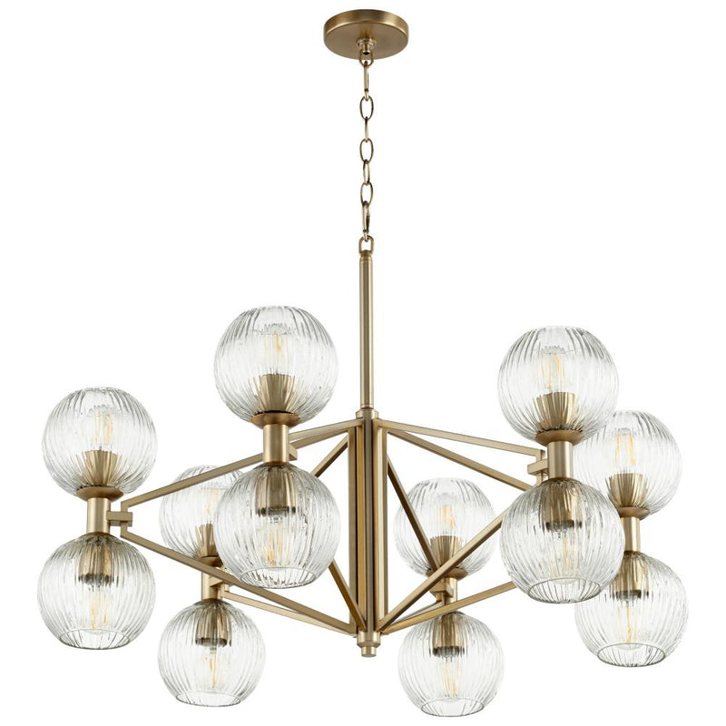 12 Light Brass Chandelier