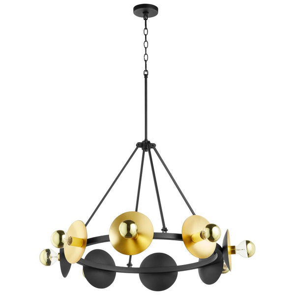 8 Light Black and Gold Chandelier