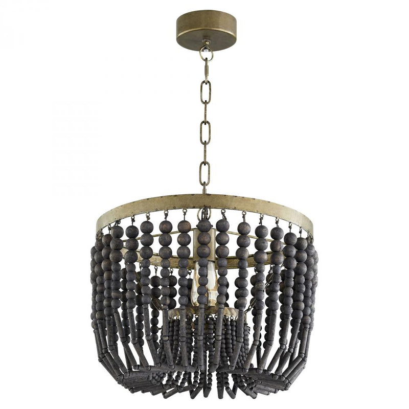 1 Light 16" Black Pendant