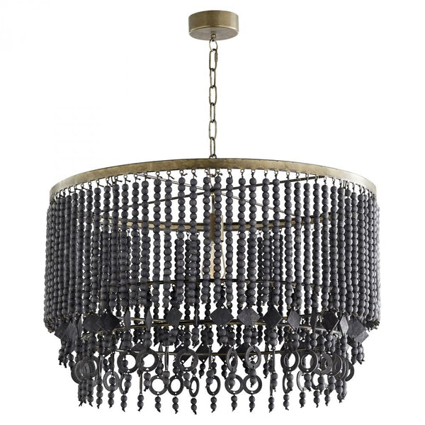 1 Light 30" Black Pendant