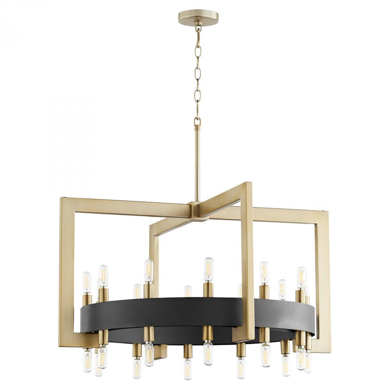 24 Light B Type Antique Brass Chandelier