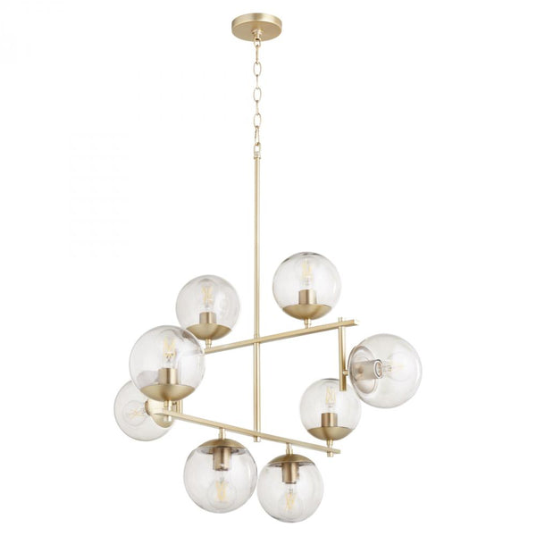 8 Light Antique Brass Chandelier