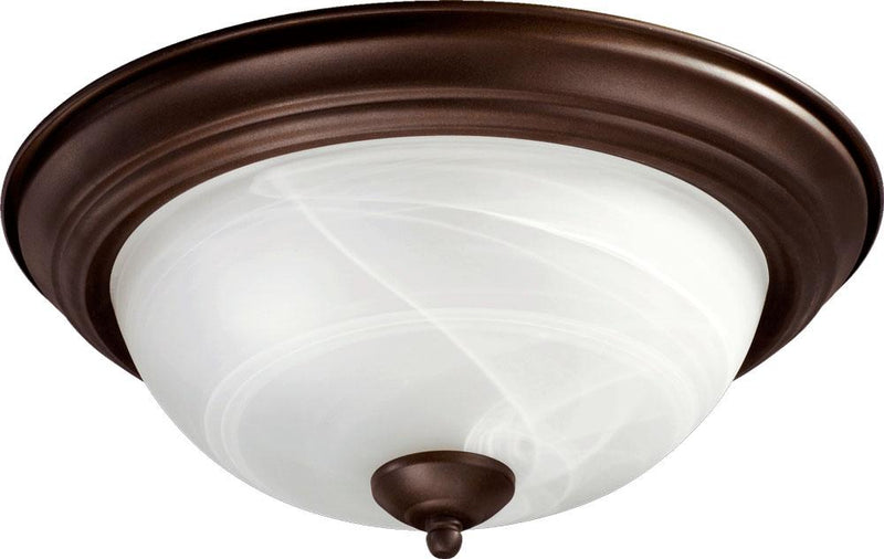 Traditional 2 Light Ceiling Mount, 13.5" Wide