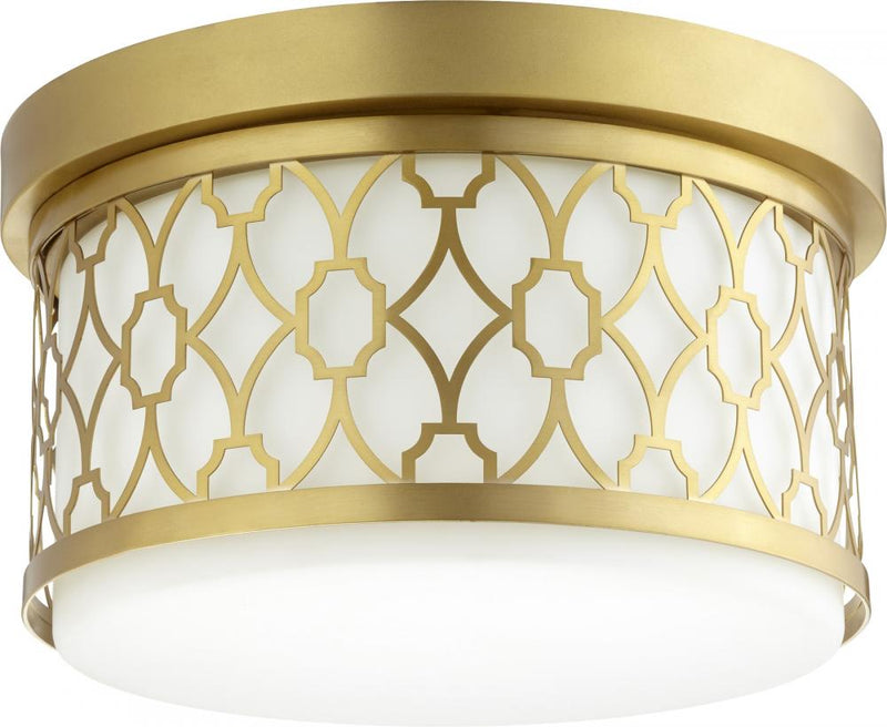 Transitional 2 Light Ceiling Mount, 12" Wide
