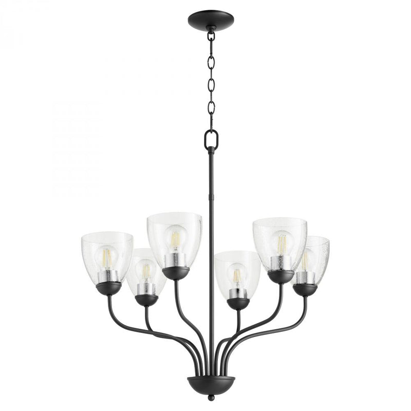Traditional 6 Light Chandelier, 24.5" Wide