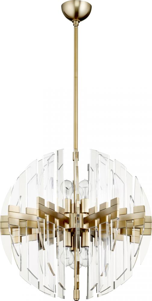 Zion 6 Light 23" Brass Pendant